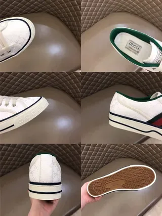 Gucci Ace Cuero Perforado Blanco Verde Rojo Rayas Web Zapatillas Lifestyle 6
