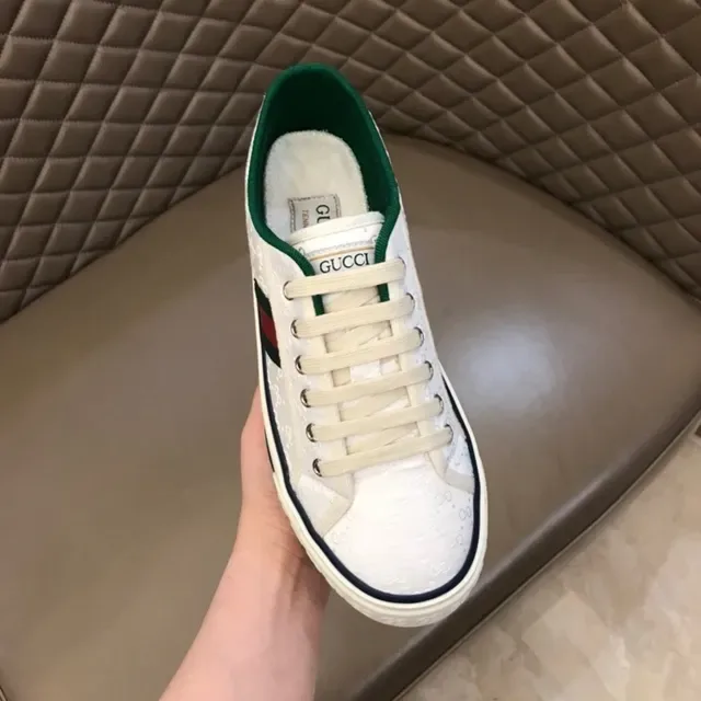 Gucci Ace Cuero Perforado Blanco Verde Rojo Rayas Web Zapatillas Lifestyle 7