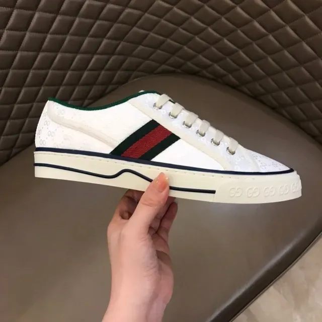 Gucci Ace Cuero Perforado Blanco Verde Rojo Rayas Web Zapatillas Lifestyle 8