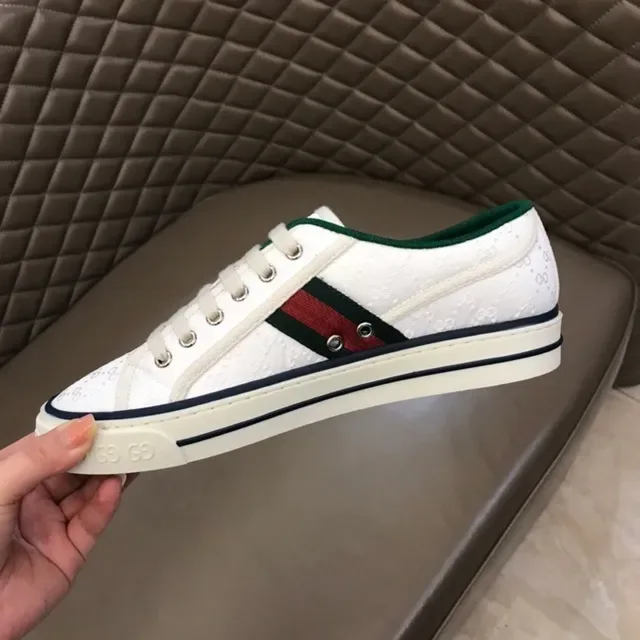 Gucci Ace Cuero Perforado Blanco Verde Rojo Rayas Web Zapatillas Lifestyle 9
