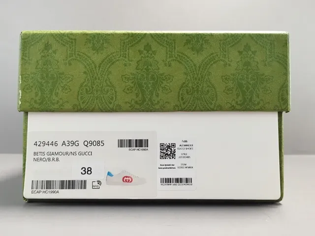 Gucci Ace حذاء أبيض أحمر أزرق بتصميم شعار أسلوب حياة 16