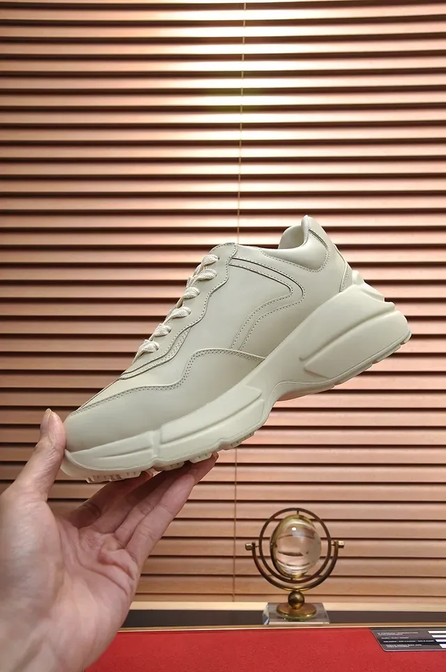 Gucci 米色红 厚底 皮革鞋面 休闲运动鞋 3