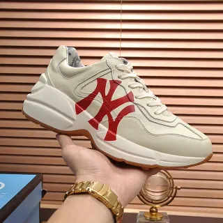 Gucci Beige Red Midsole Oversized Logo Chunky Sneakers