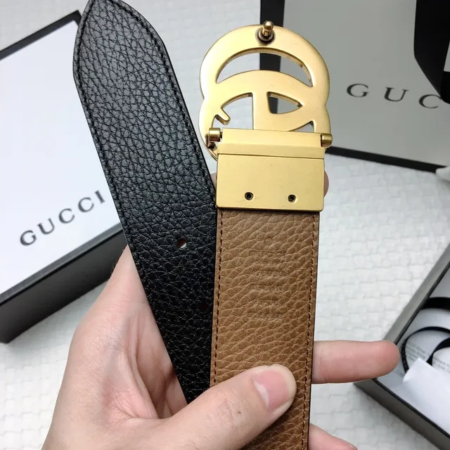 Gucci Double G Belt Black and Tan Reversible Leather Belt 7