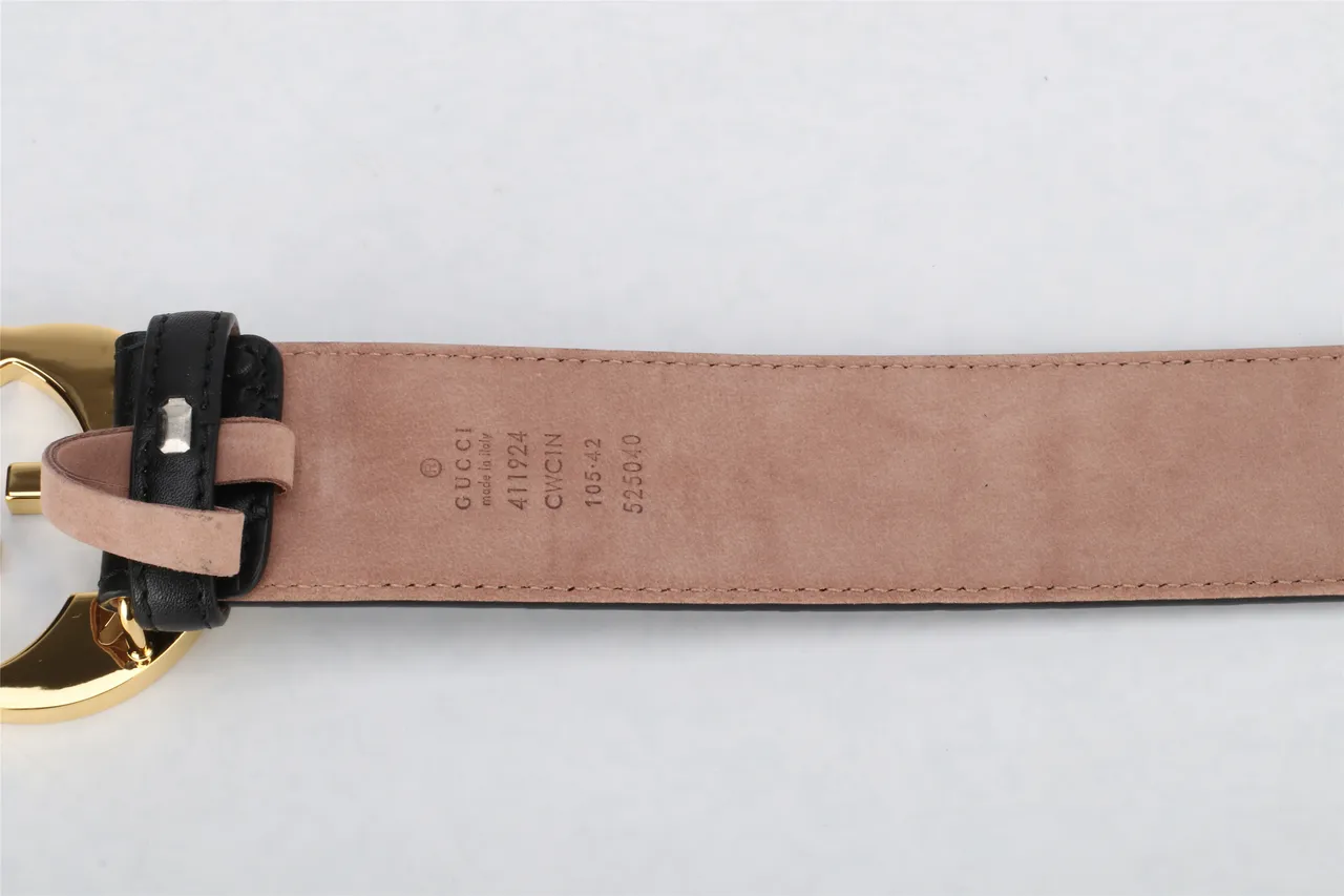 Gucci Double G Belt Black Gold Interlocking Buckle Embossed GG Monogram Leather Belt 3