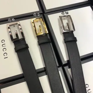 Gucci G-Buckle Cinto de couro preto prata interlocking acabamento de metal polido