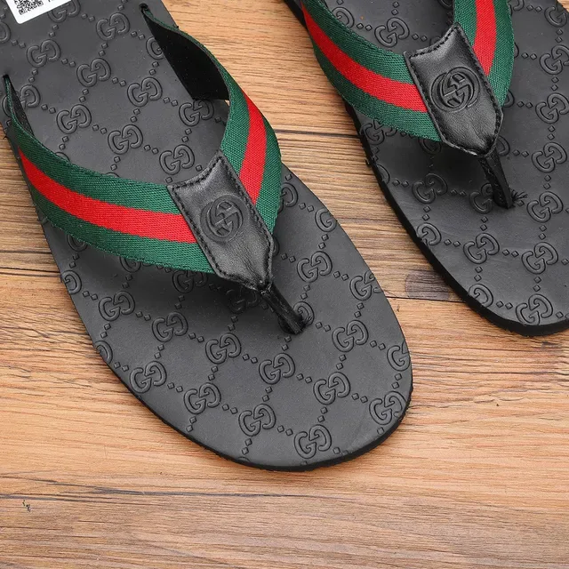 Gucci GG-Embossed Web Strap Slippers 3