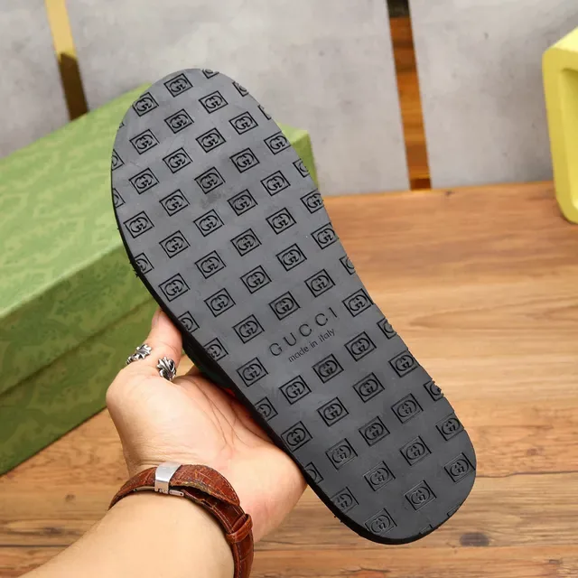 Gucci GG-Embossed Web Strap Slippers 5