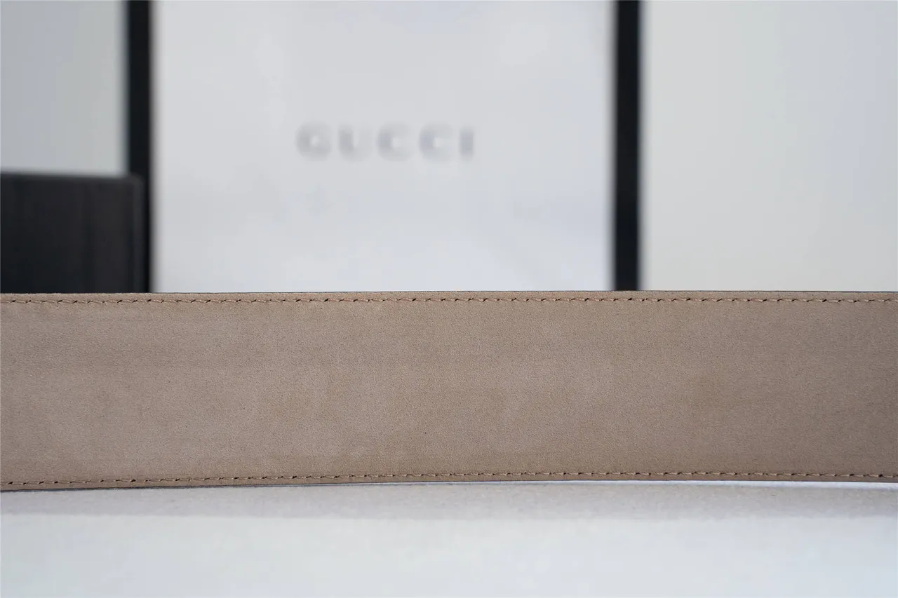 Gucci GG Marmont Black Gold Embossed Monogram Interlocking G Buckle Leather Belt 7