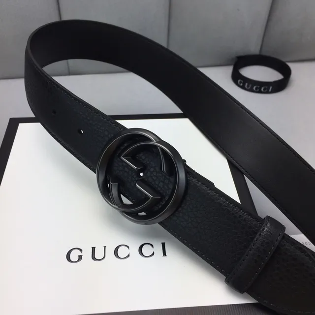 Gucci GG Marmont Black Pebbled Leather Belt 9