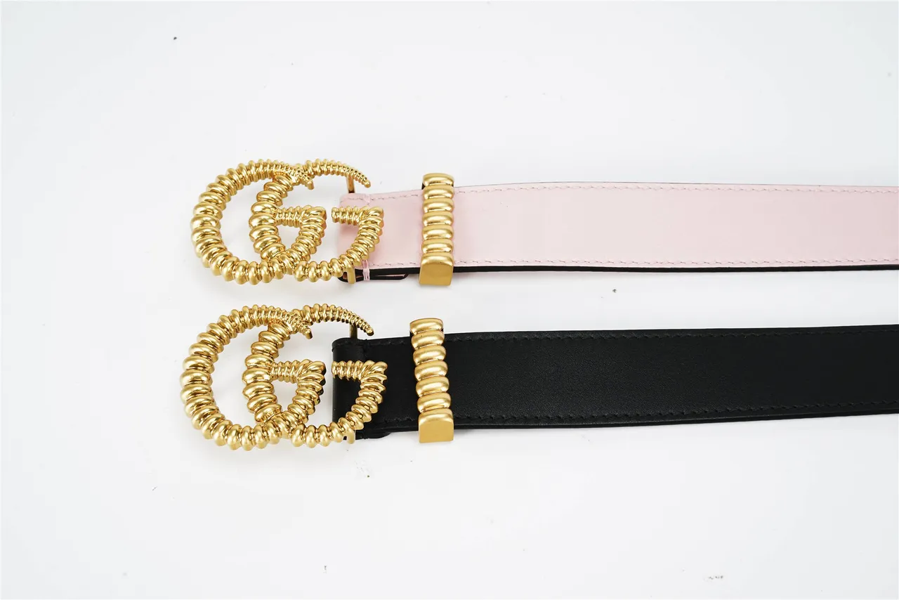Gucci GG Marmont Coiled Spring Buckle Pink Leather Belt 2