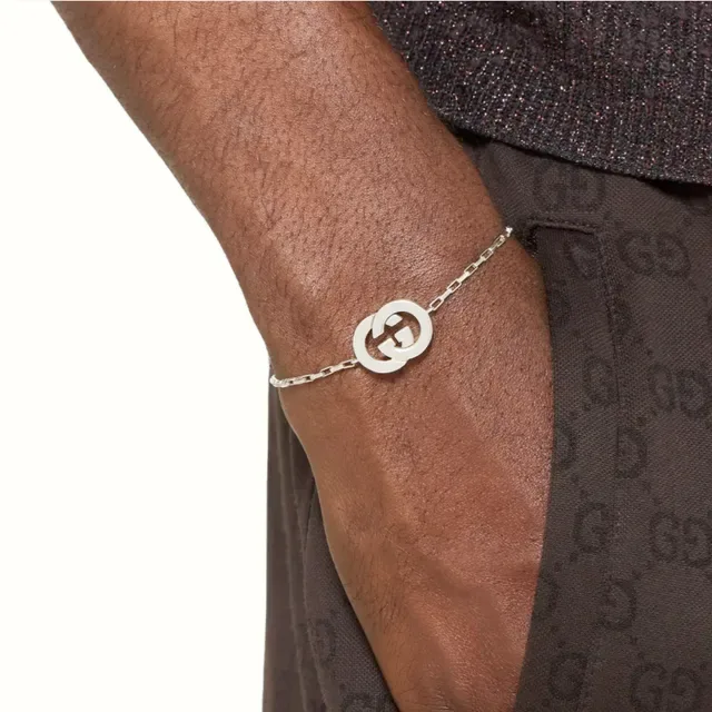 Gucci GG Marmont सोना चांदी Interlocking Double-G पेंडेंट लिंक चेन नेकलेस 2