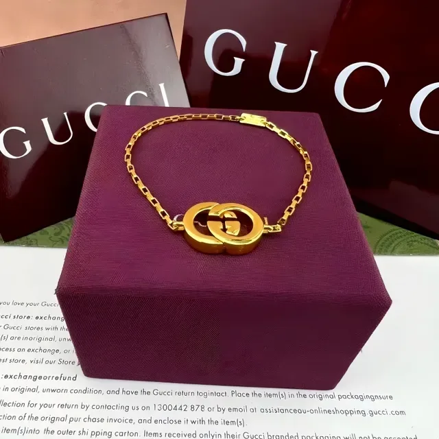 Gucci GG Marmont सोना चांदी Interlocking Double-G पेंडेंट लिंक चेन नेकलेस 3
