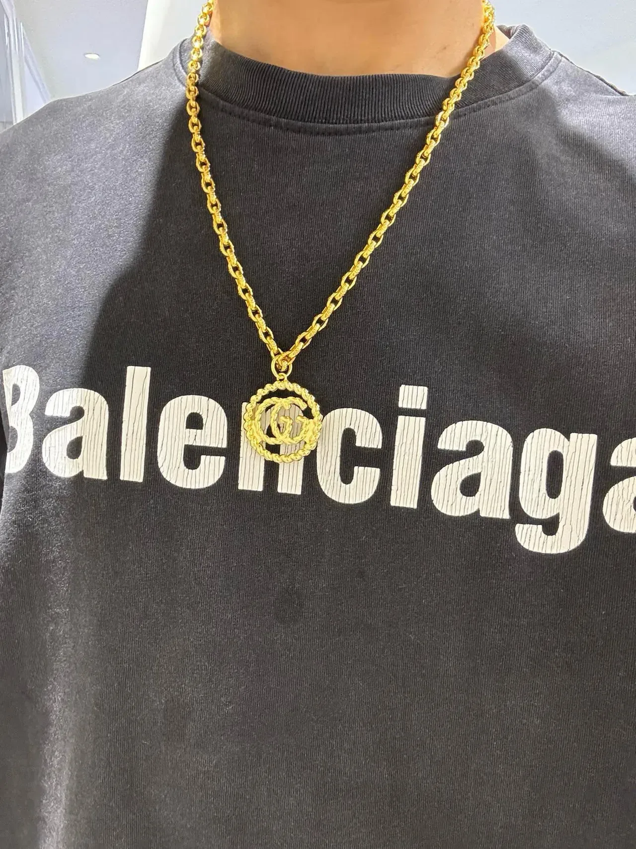 Gucci GG Marmont Oro Twisted Rope-Link Chain Interlocking Double-G Pendant 4