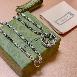 Gucci GG Marmont Interlocking G Braided Chain Necklace