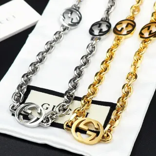 Gucci GG Marmont Interlocking G Logo Curb-Link Chain Collier
