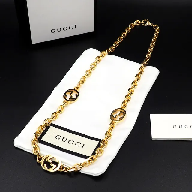 Gucci GG Marmont Interlocking G Logo Curb-Link Chain Collar 3