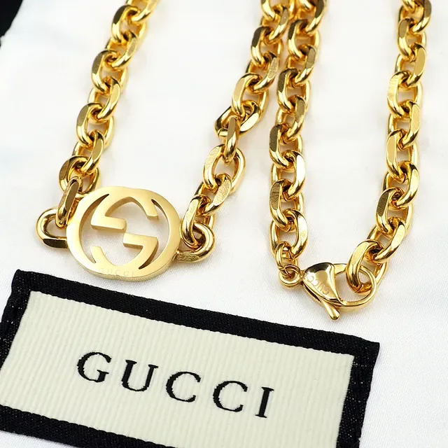 Gucci GG Marmont Interlocking G Logo Curb-Link Chain Collar 4