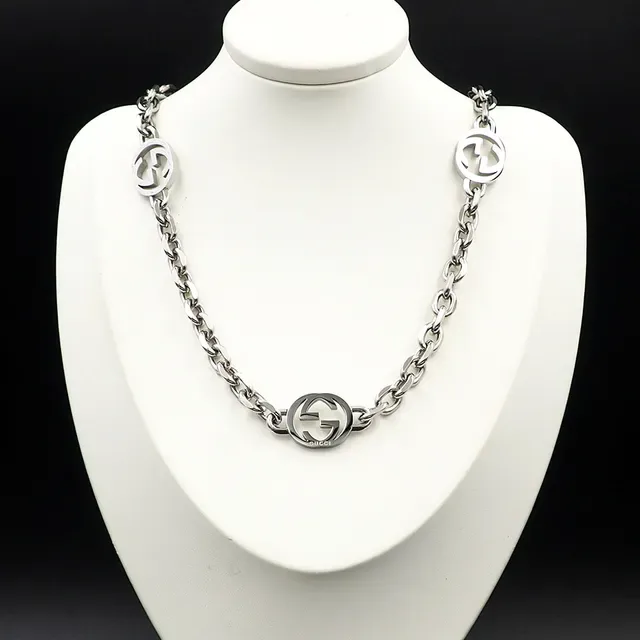 Gucci GG Marmont Interlocking G Logo Curb-Link Chain Collar 5