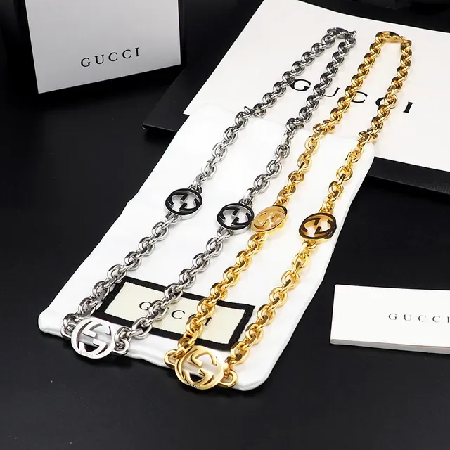 Gucci GG Marmont Interlocking G Logo Curb-Link Chain Collar 7