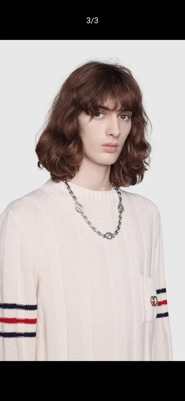 Gucci GG Marmont Interlocking G Logo Curb-Link Chain Collar 8