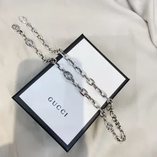 Gucci GG Marmont Interlocking G রূপালী চেইন হার