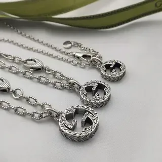 Gucci GG Marmont Interlocking G Silver-Tone Necklace