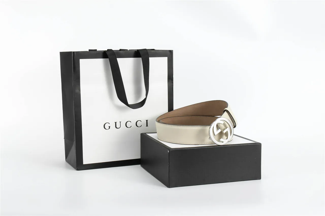 Gucci GG Marmont 米白色皮带 5
