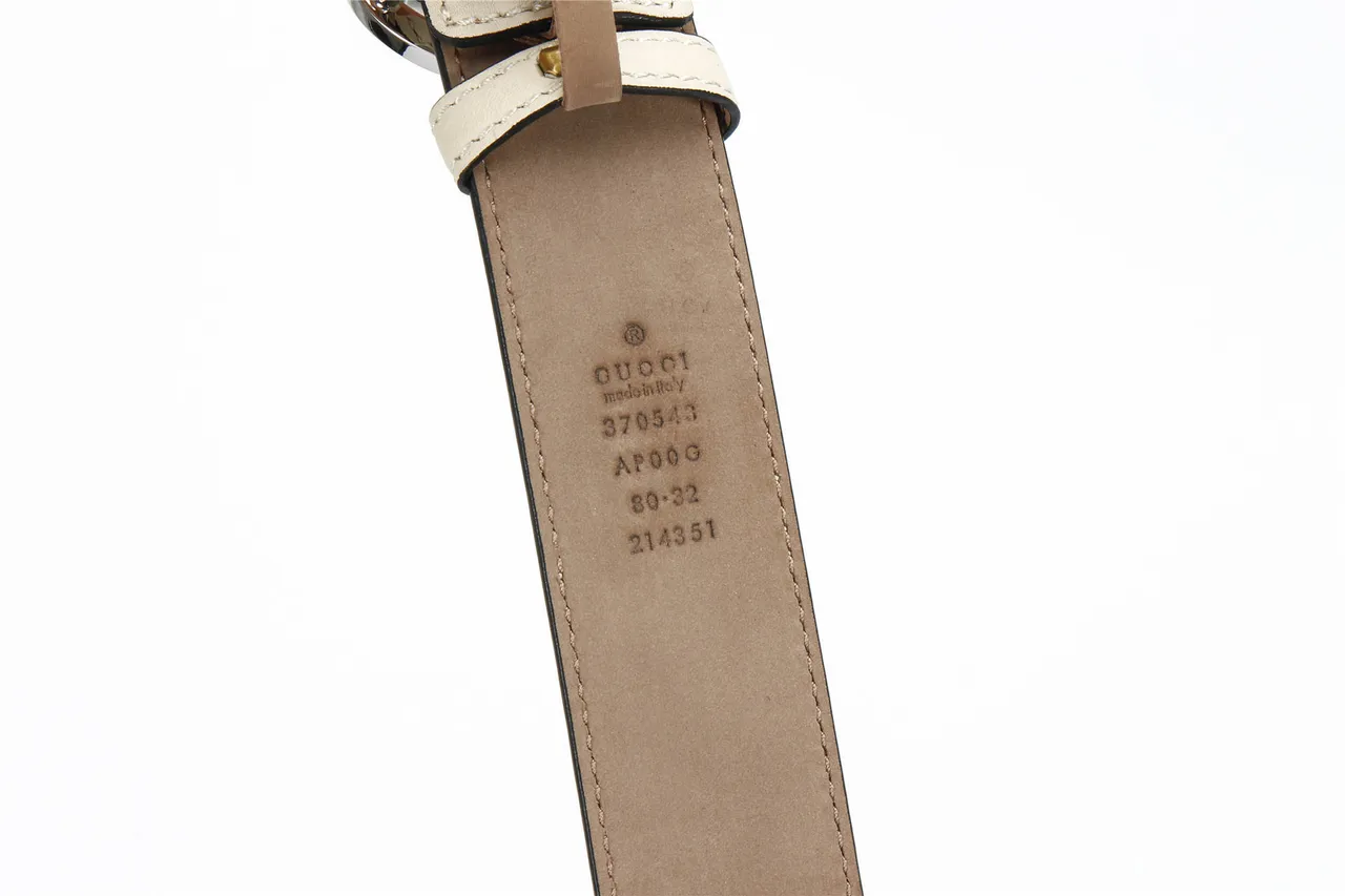 Gucci GG Marmont 米白色皮带 8