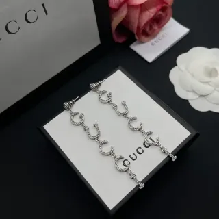 Gucci GG Marmont Pavé Crystal Interlocking G Brincos pendentes