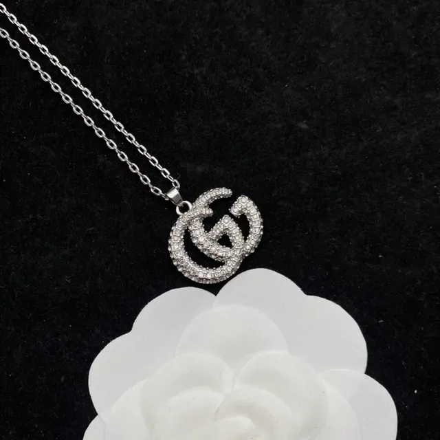 Gucci GG Marmont Pavé Crystal Interlocking G Necklace 5