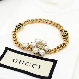 سوار Gucci GG Marmont سلاسل ذهبي اللون كلاستر اللؤلؤ