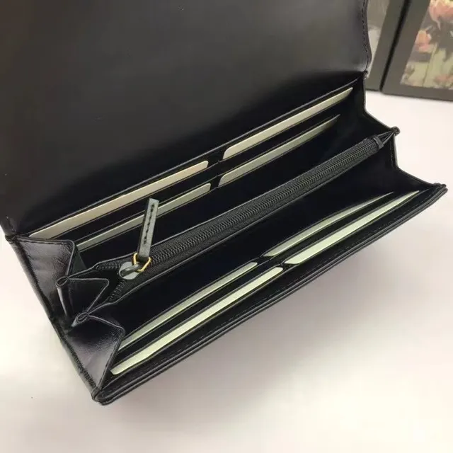Gucci GG Marmont Quilted Chevron محفظة طويلة سوداء 8