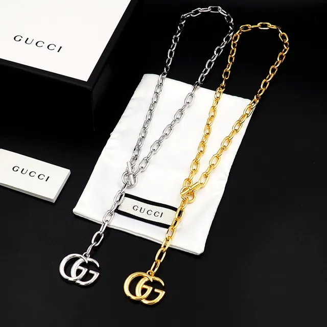 Gucci GG Marmont Silver-Toned Double G Pendant Necklace 7