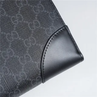 Gucci GG Monogram Beige Gray and Brown Leather Wristlet 3