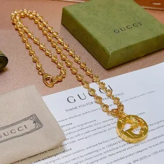 Gucci Collier Chaîne à Perles Doré