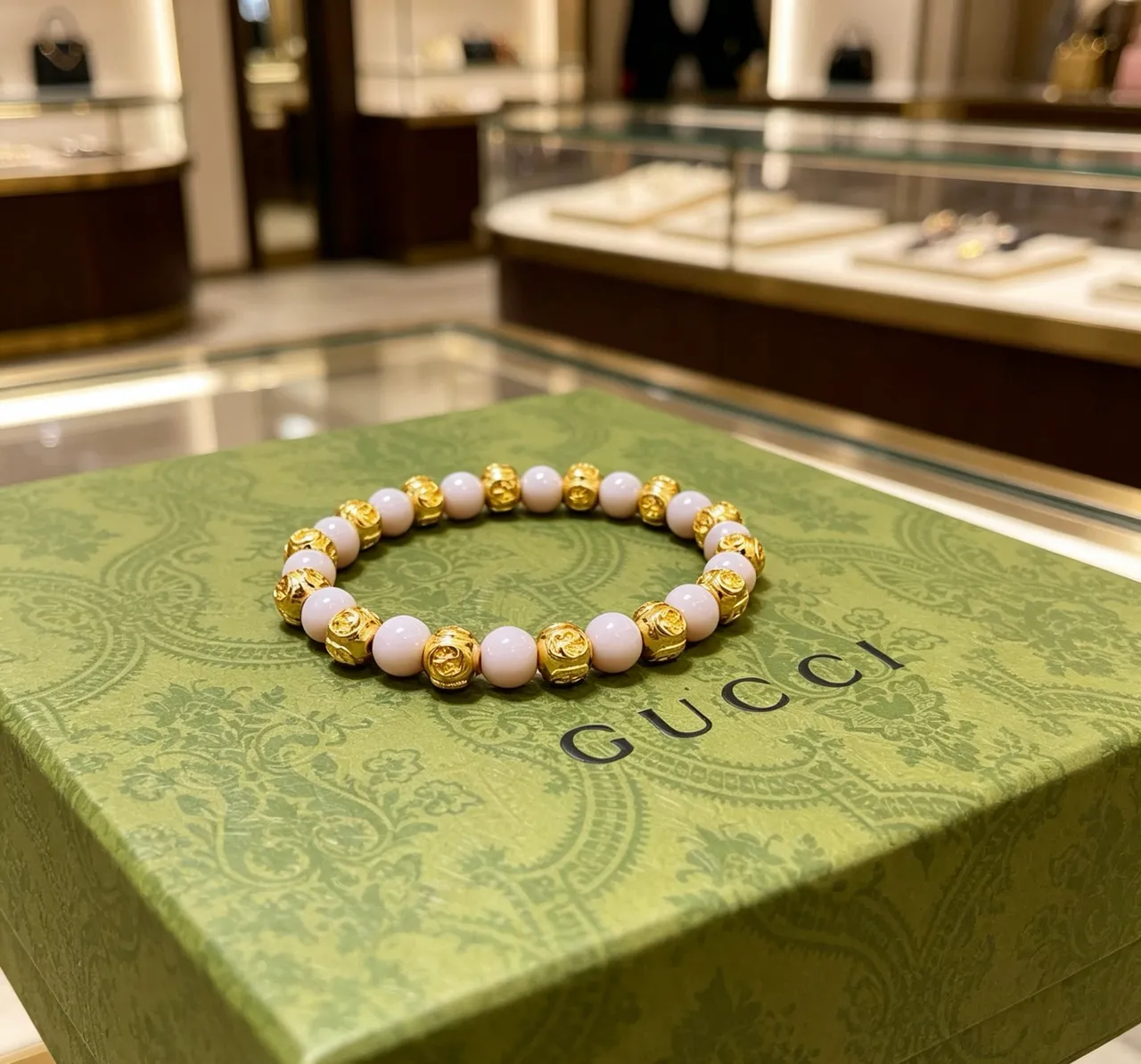 Gucci Oro Beige Pulsera de Cuentas de Metal 2