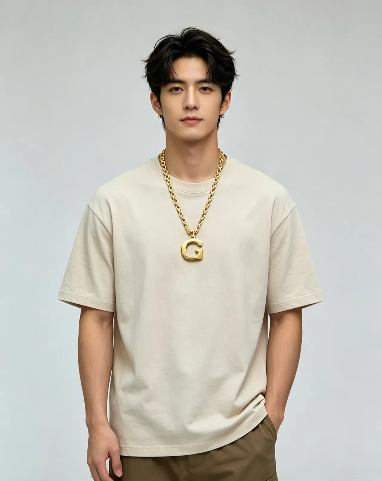 Collier Gucci Chaîne Chunky Curb-Link en Or avec Pendentif G Sculpté Oversized 5
