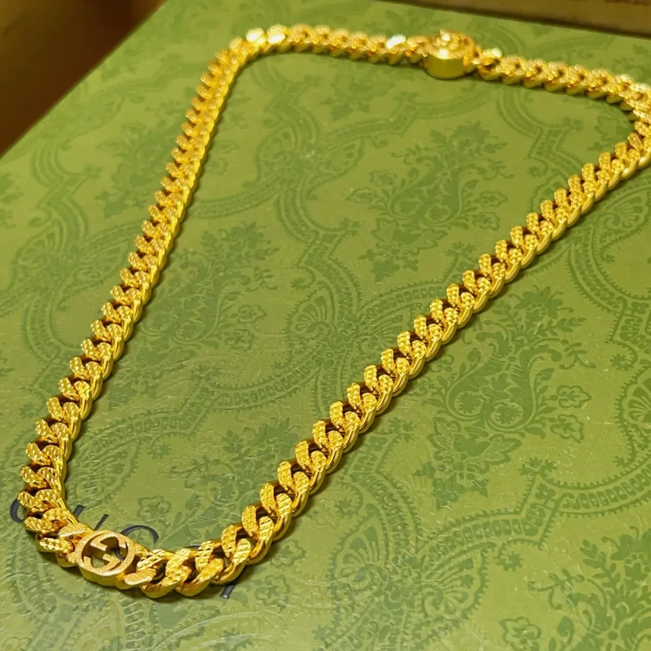 গুচ্ছি সোনা Curb-Link Chain Faceted Polished Links হার 6