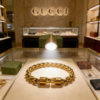 سوار Gucci ذهبي اللون سلاسل كيرب لينك مع إغلاق مغناطيسي
