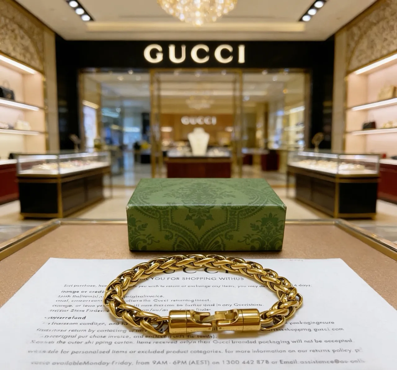 سوار Gucci ذهبي اللون سلاسل كيرب لينك مع إغلاق مغناطيسي 4