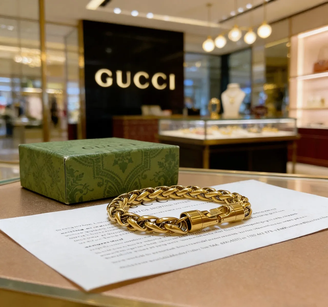 سوار Gucci ذهبي اللون سلاسل كيرب لينك مع إغلاق مغناطيسي 6
