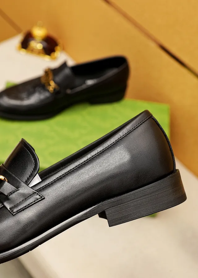 Gucci Horsebit 1955 Noir Or embossé GG monogram boucle mocassin 4
