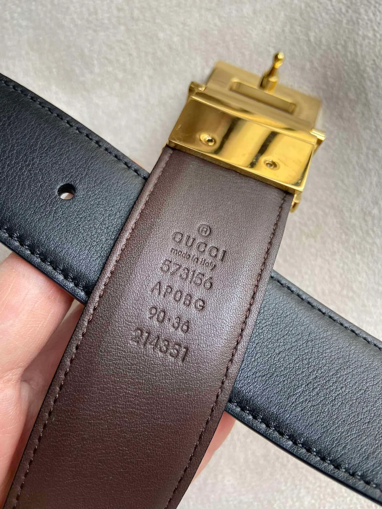 Gucci Horsebit 1955 Negro Dorado Interlocking G Hebilla Cinturón de Cuero Suave 3