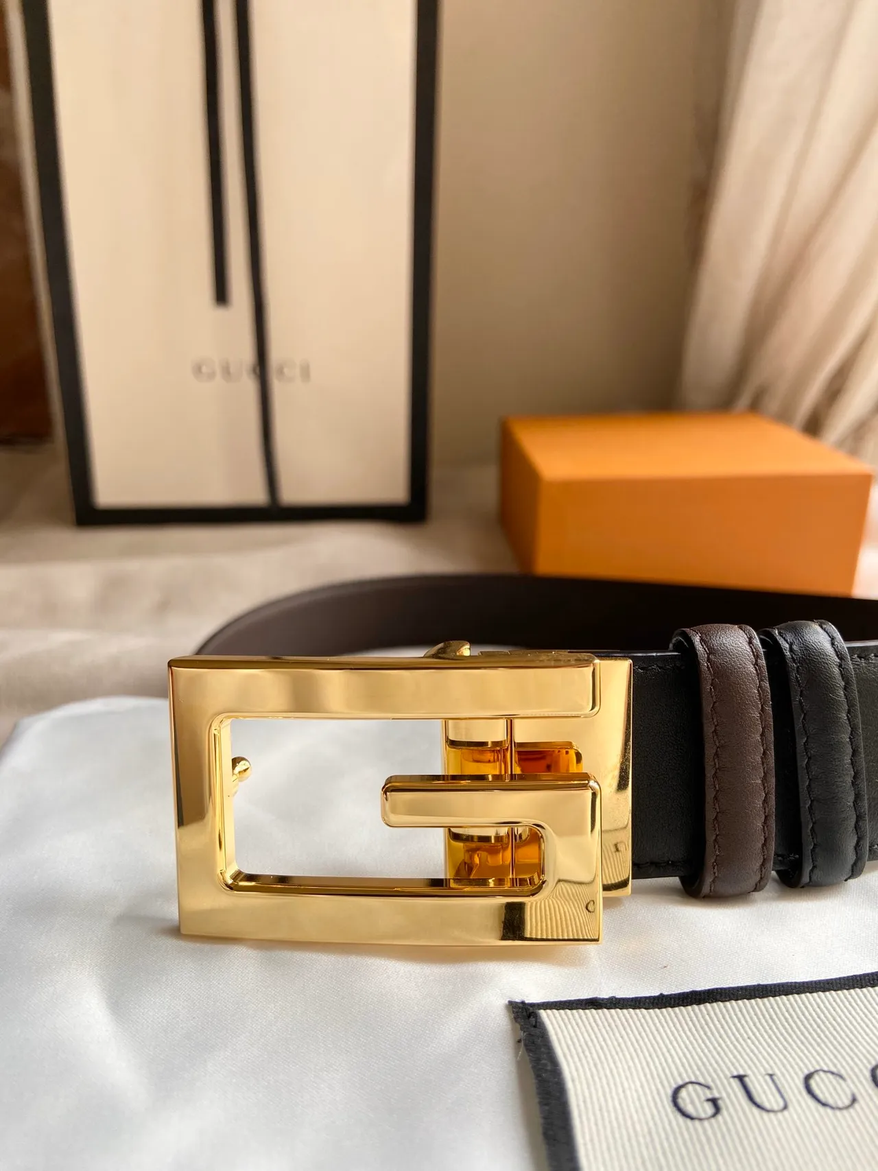 Gucci Horsebit 1955 Negro Dorado Interlocking G Hebilla Cinturón de Cuero Suave 7