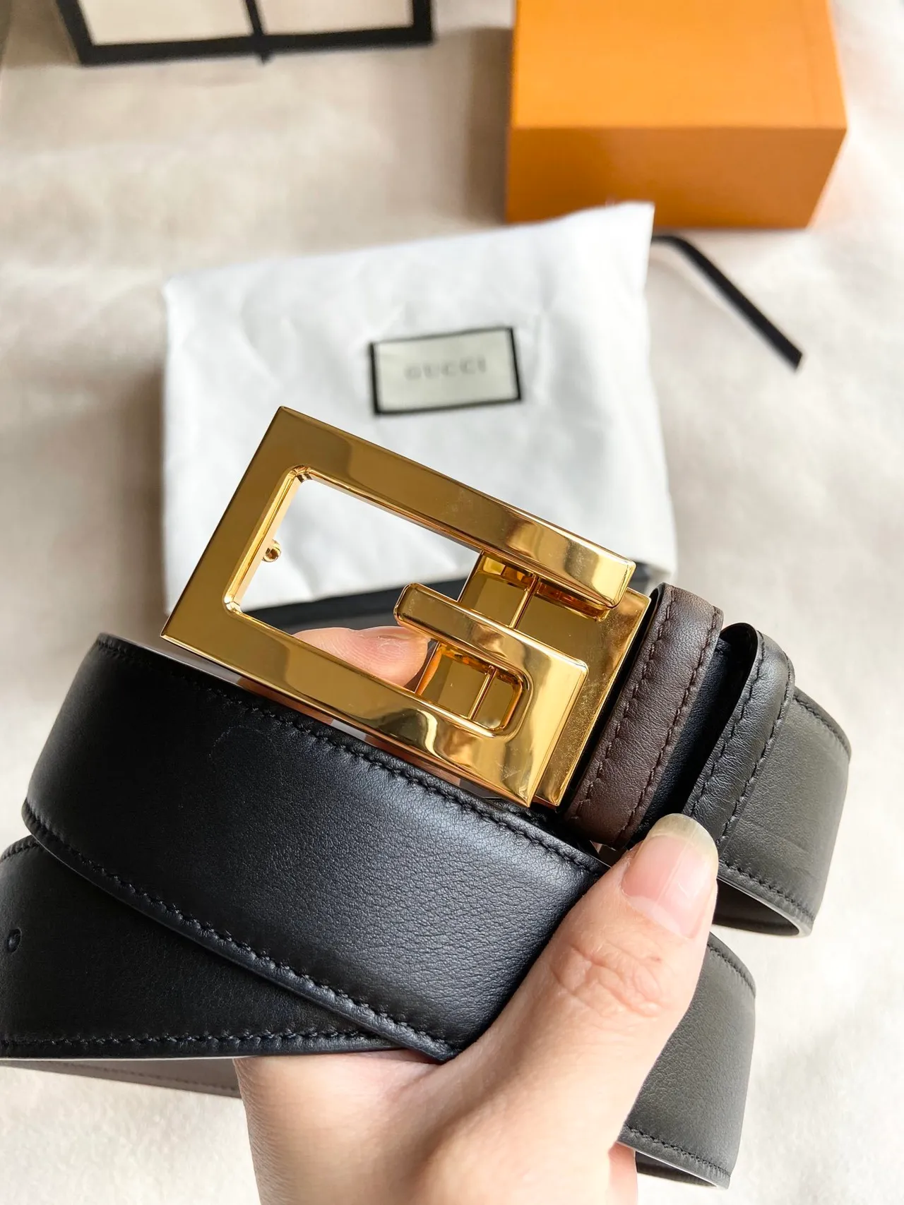 Gucci Horsebit 1955 Negro Dorado Interlocking G Hebilla Cinturón de Cuero Suave 8