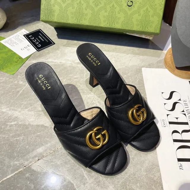 Gucci Horsebit 1955 काली सोने की क्विल्टेड चमड़ी interlocking G बकिल ब्लॉक हील 2