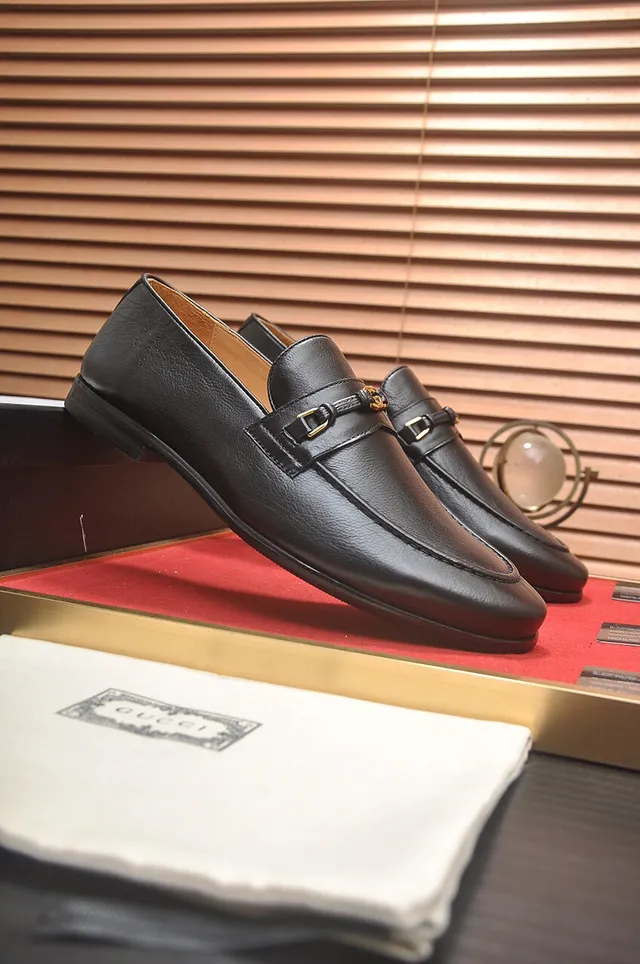 Gucci Horsebit 1955 黑色粒面皮革乐福鞋 3