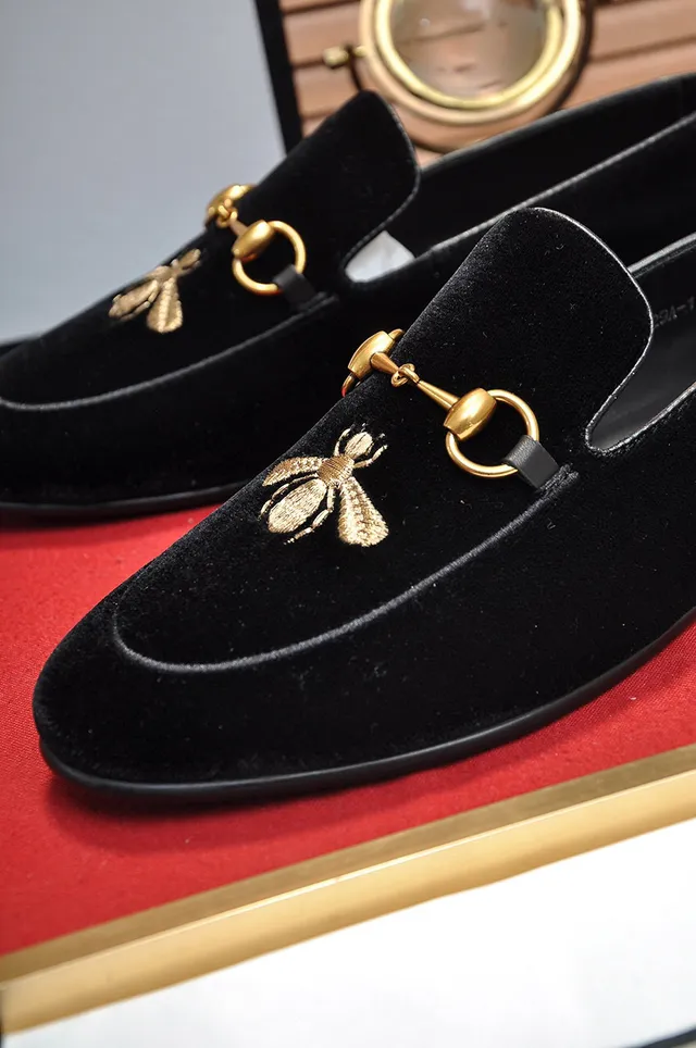 Gucci Horsebit 1955 কালো ভেলভেট এমব্রয়ডার্ড মধুমক্ষি লুফার 3
