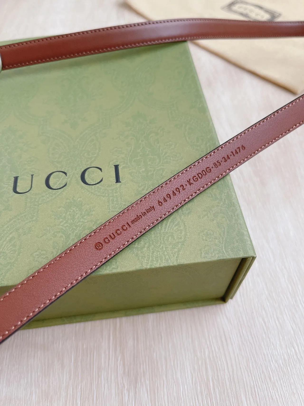 Gucci Horsebit 1955 Cinto Marrom Prateado Estreito Suave de Couro 3